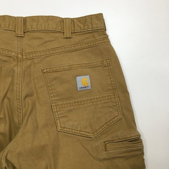 CARHARTT Beige Brown Relaxed Fit Rugged Flex Canvas 5 Pocket Work Pant Jeans - Picture 11 of 15